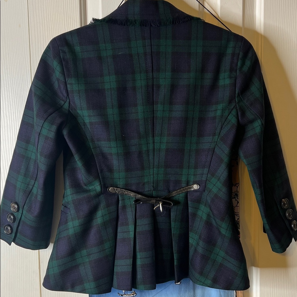 Dsquared2 Made in Italy Tartan Check Plaid Blazer Sport Coat Green navy size 40 - Picture 4 of 12